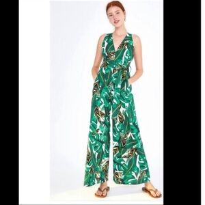 FARM Rio Green Leaf Print Jumpsuit